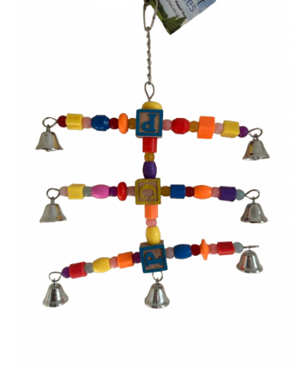 Parrot-Supplies Bell Carousel Acrylic & Wood Parrot Toy